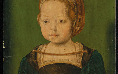CORNEILLE DE LA HAYE DIT CORNEILLE DE LYON (LA HAYE 1500/1510-1575 LYON), Portrait d'une petite fille en buste, possiblement Diane de France (1538-1619), fille naturelle d'Henri II