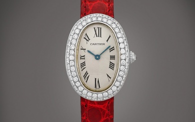 Cartier Baignoire, Reference 1955 | A white gold and diamond-set wristwatch, Circa 2001 | 卡地亞 | Baignoire 型號1955 | 白金鑲鑽石腕錶，約2001年製