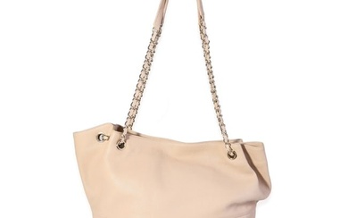 Chanel Beige Quilted Grained Calfskin Zip & Carry Tote