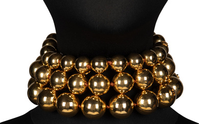Chanel Gold-Tone Metal Ball Necklace, 1980s
