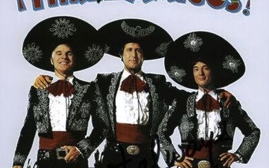 Chevy Chase & John Landis Three Amigos! Signed 8x10 Photo BAS #P43553