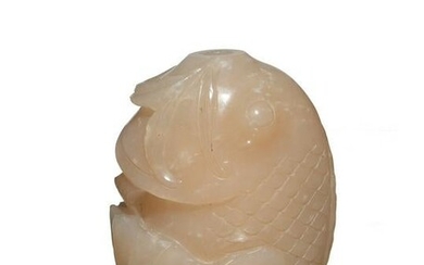 Chinese Jade Carved Fish-Form Snuff Bottle, 19th