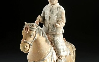 Chinese Ming Dynasty Polychrome Horse and Rider