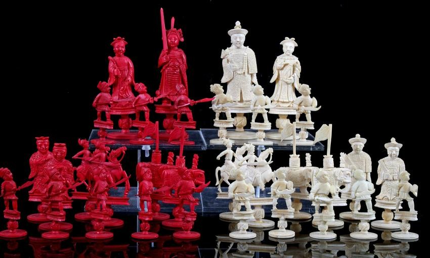 Chinese carved leg figures for chess