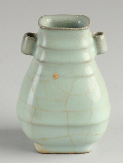Chinese porcelain celadon vase with gray-colored