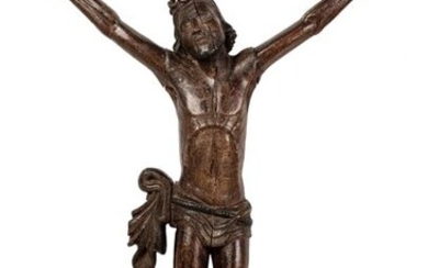 Christ en chêne sculpté, figuré vivant, le...