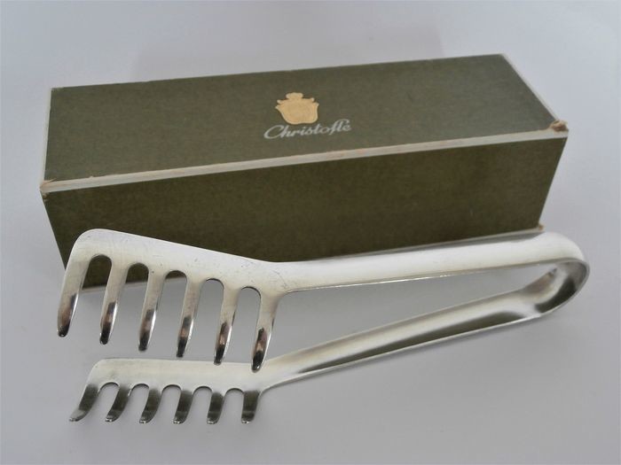 Christofle - Pasta and / or spaghetti tongs in original box - Silverplate
