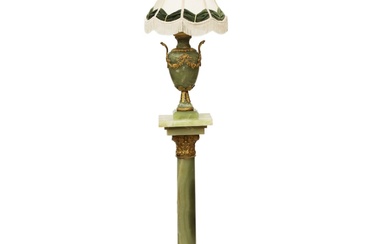 Classic onyx lamp on a column. Western Europe 20th century.