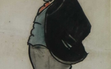 Claud Lovat Fraser (British, 1890-1921) Gentleman wearing black jacket