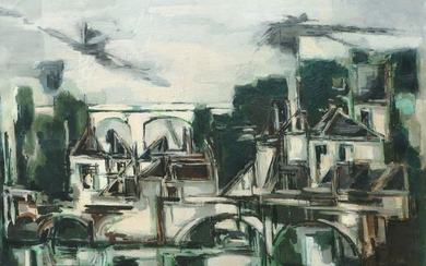Claude Venard 1913-1999 (French) Urban landscape oil on
