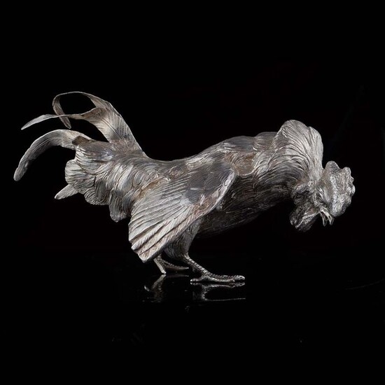 Cockerel Figurine (1) - Silver - Europe - 1926
