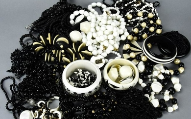 Collection of Black & White Costume Jewelry