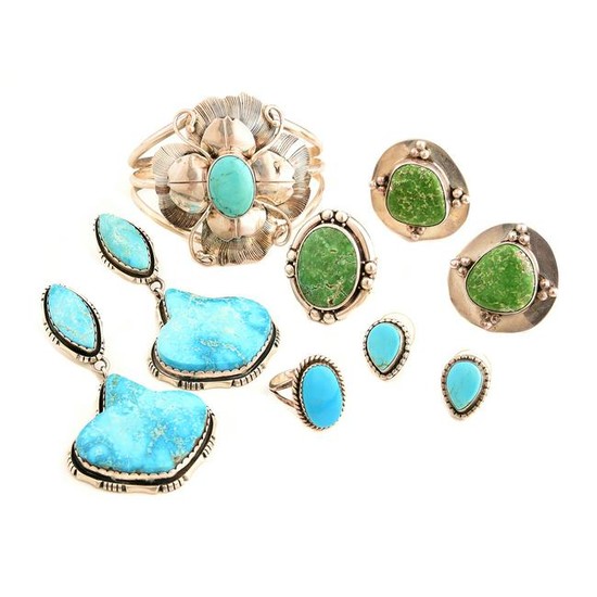 Collection of Native American Turquoise, Sterling