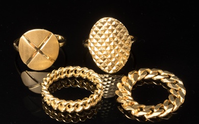 Collection ring of gold-plated sterling silver. (4)