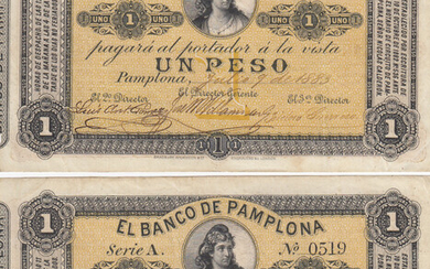 Colombia 1 Peso 1883 (2) Pamplona
