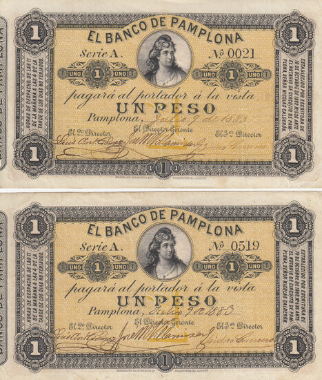 Colombia 1 Peso 1883 (2) Pamplona