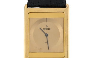 Concord 18K Gold Swiss Wristwatch and Leather Band