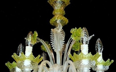 Coordinated glass chandelier and applique
