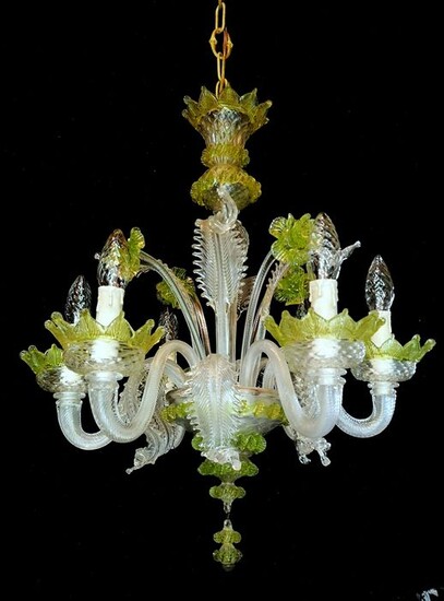 Coordinated glass chandelier and applique