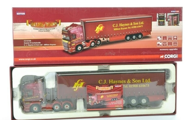 Corgi Model Truck Issue comprising No. CC13739 Scania R Curtainside in the livery of C. J. Haynes &