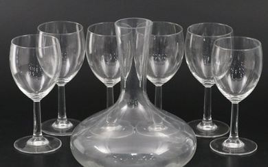 Cristal D'Arques-Durand "Super Noblesse" Crystal Cuvee Wine Glasses and Decanter