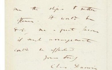 DARWIN | autograph letter signed, to Henry Colburn, [1837]