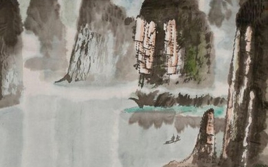 DENG JUN (1946-) LANDSCAPE A Chinese painting, ink and colour...