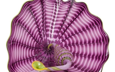 Dale Chihuly 2 Piece Amethyst Persian Art Glass