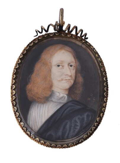David des Granges (British c. 1611-1675), A gentleman, wearing white shirt and black robe