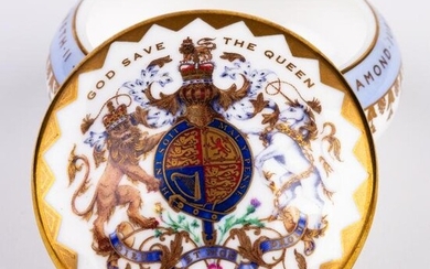 Diamond Jubilee Queen Elizabeth II Porcelain Lidded Trinket Box