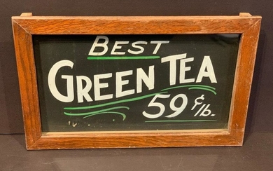 Early 20thc Country Store BEST GREEN TEA Sign