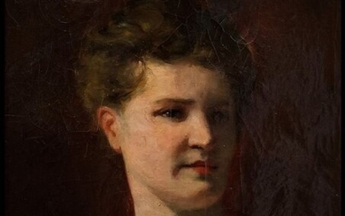 Êcole Française (Fin XIXème) - Portrait d'Élégante