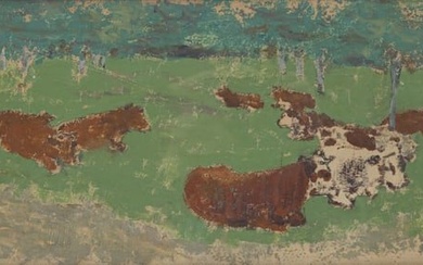 Édouard Vuillard (French, 1868-1940) - Troupeau de Vaches; with Study of a Landscape verso