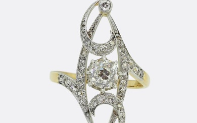 Edwardian Diamond Navette Ring