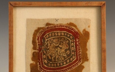 Egypt, Coptic textile fragment, 7e-9e century, with human...