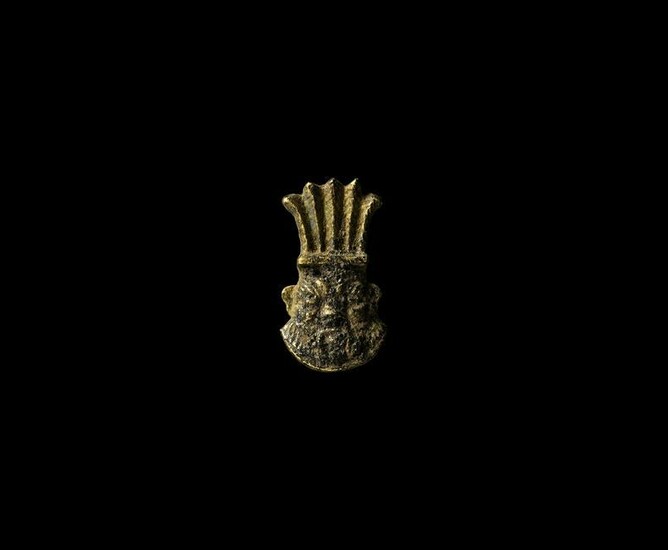 Egyptian Gold Bes Head Amulet