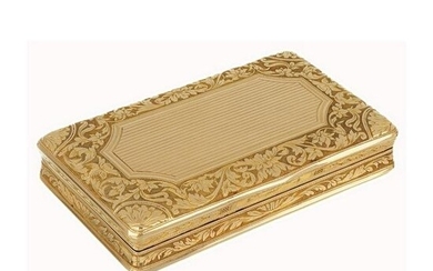 Elegante scatola in oro giallo, finemente incisa