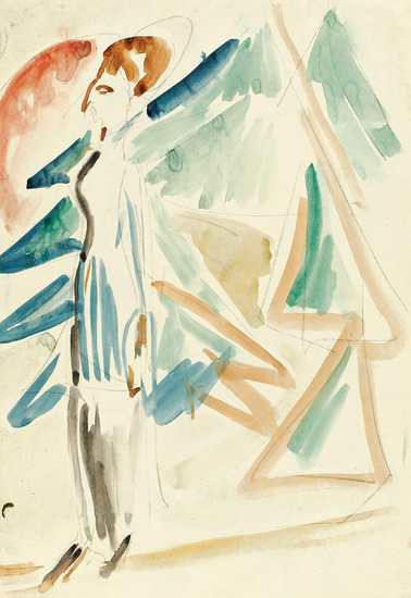 Ernst Ludwig Kirchner | Dame vor Waldstück