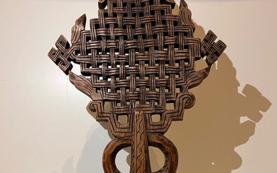 Ethiopian Wooden Processional Coptic Cross