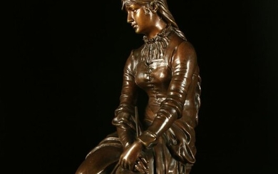 Eugène Marioton (1854-1933) - Sculpture, "Marguerite" - 48 cm (1) - Bronze, Bronze (patinated) - Late 19th century