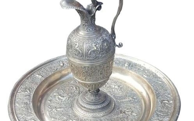 Ewer and Temperance basin - Bronze (silvered) - Second half 19th century