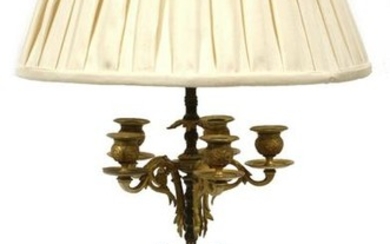 FRENCH EMPIRE STYLE D'ORE BRONZE CANDELABRUM LAMP