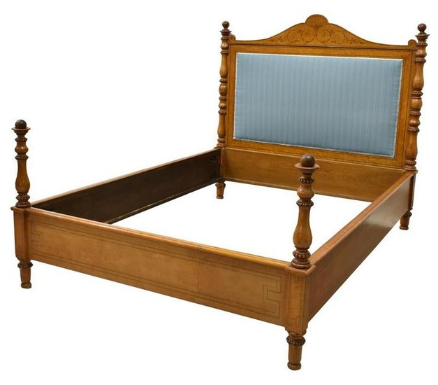 FRENCH RESTORATION STYLE ROSEWOOD & MAPLE BED