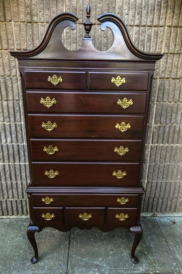 Federal Style Mahogany Highboy Chest of Drawers