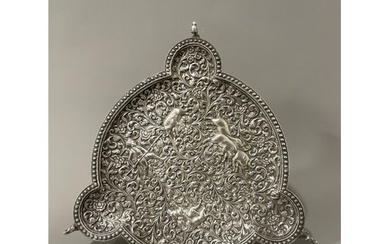 Fine late 19th century Indian Kutch silver tray attributed t...