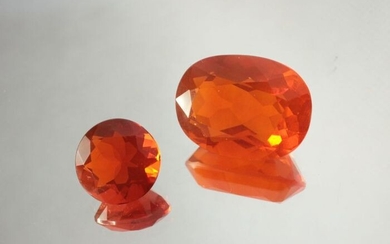 Fire opal - Lot of various items - 1.67 g - (2)
