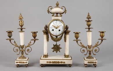 Fireplace clock with two side plates