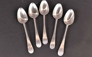 Five American Silver Peter Davis Tablespoons
