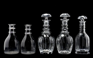 Five Glass Decanters