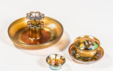 Five Pieces of Tiffany Studios Favrile Art Glass